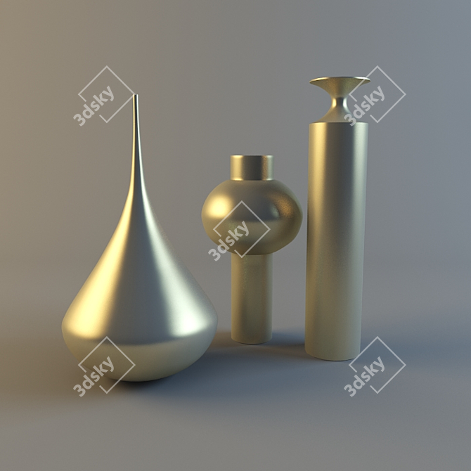 Elegance in Bloom: Vase Collection  3D model image 1