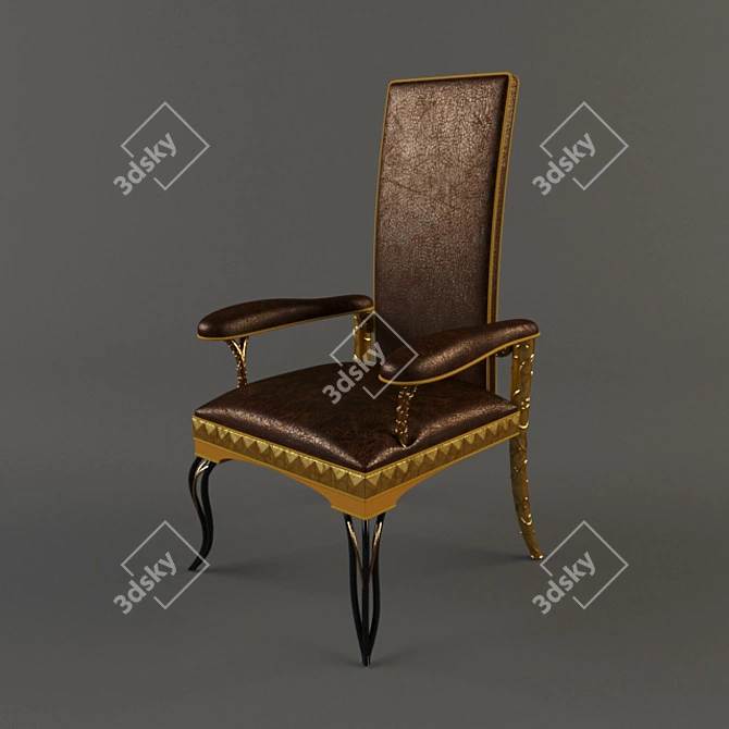 Regal Throne Chair 3D model image 1