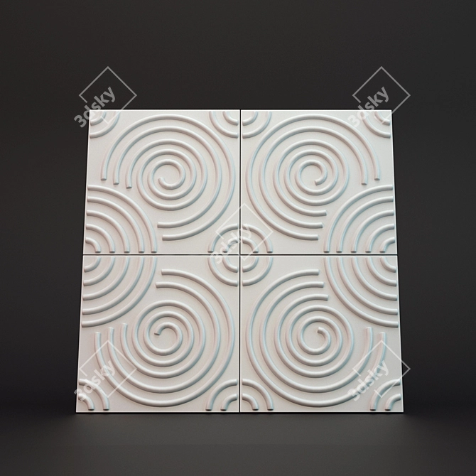 Modern Ripple 3D Wall Panel 3D model image 1