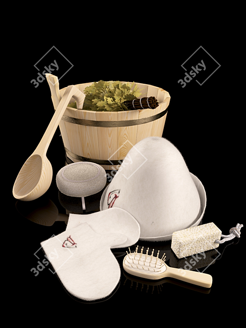 Soothing Sauna Set: Complete Kit with Textures 3D model image 1