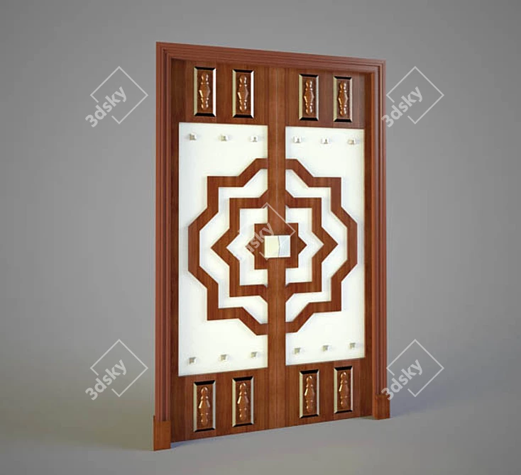 Exquisite Arab Ornament Door 3D model image 1