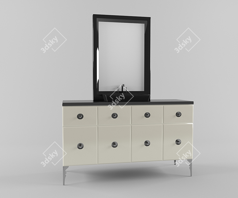 Elegant Bathroom Vanity Set 3D model image 1