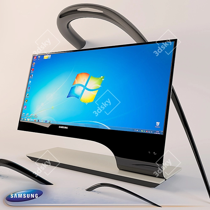 Sleek 3D Display: Samsung T27A950 3D model image 1