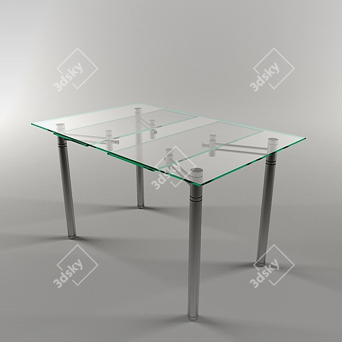 Modern Glass Transforming Table 3D model image 1