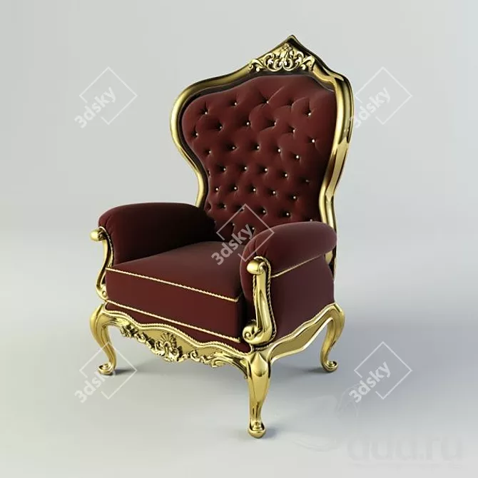 Vintage Elegance Victorian Armchair 3D model image 1