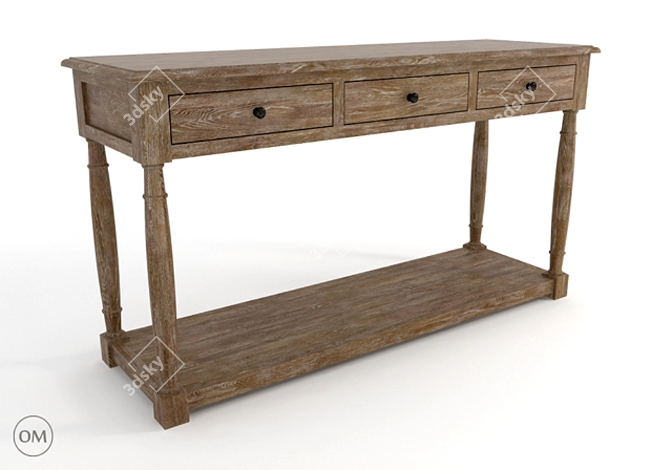 Curations Limited York Console Table 3D model image 1