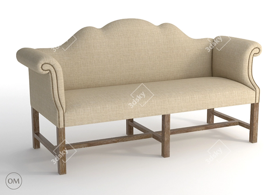 Modern Franck Sofa-Bench: Curations Limited 3D model image 1