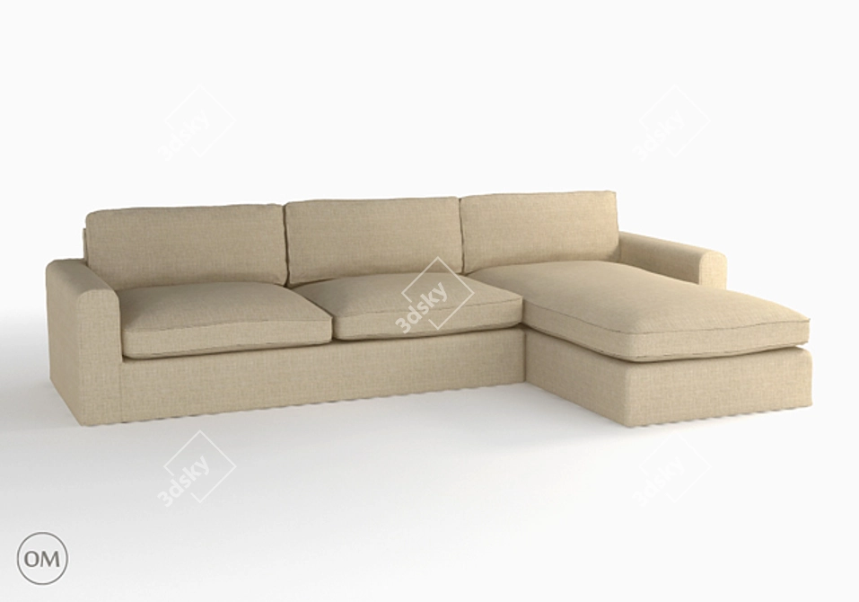 Curations Limited Mons Upholstered Sectional 3D model image 1