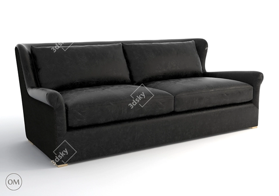 Winslow Leather & Wool Sofa 3D model image 1