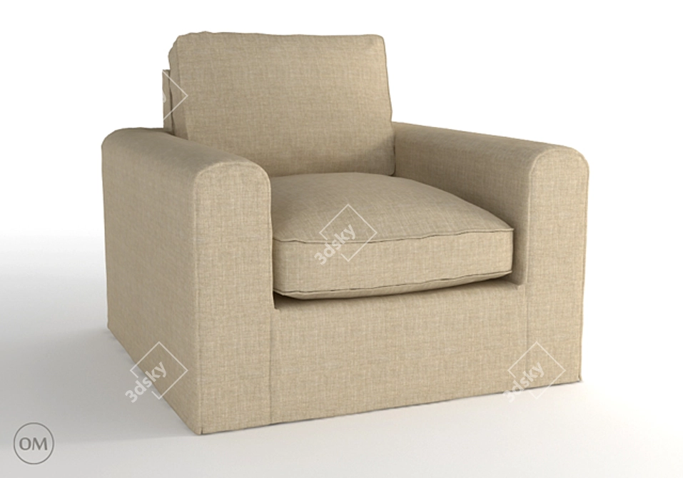 Luxurious Mons Upholstered Armchair 3D model image 1