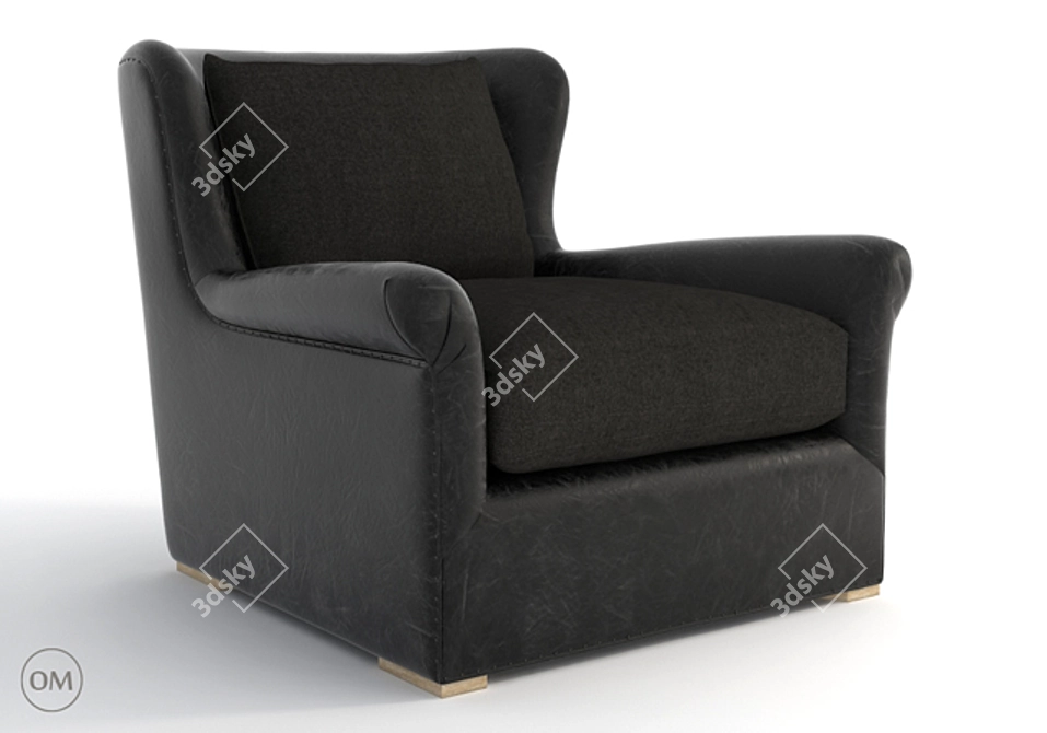 Winslow Leather Armchair: Classic Elegance for Your Home 3D model image 1