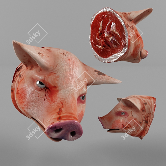 Title: Savory Pig's Head Delicacy 3D model image 1