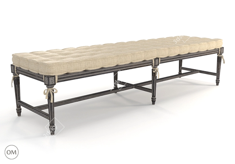 Tiana Beige Bench: Elegant and Versatile 3D model image 1