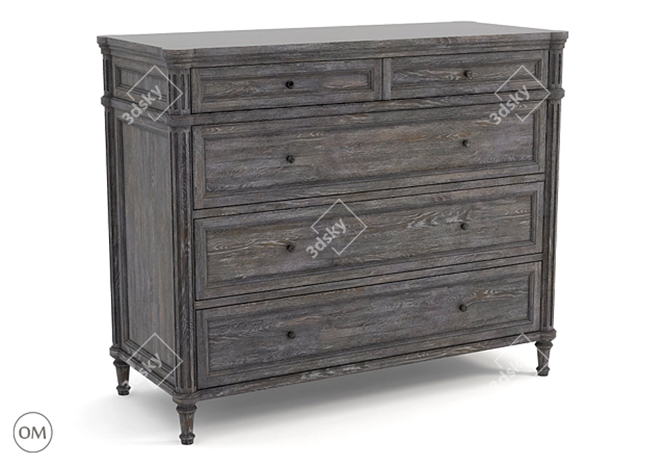 Elegant Alden Chest of Drawers 3D model image 1