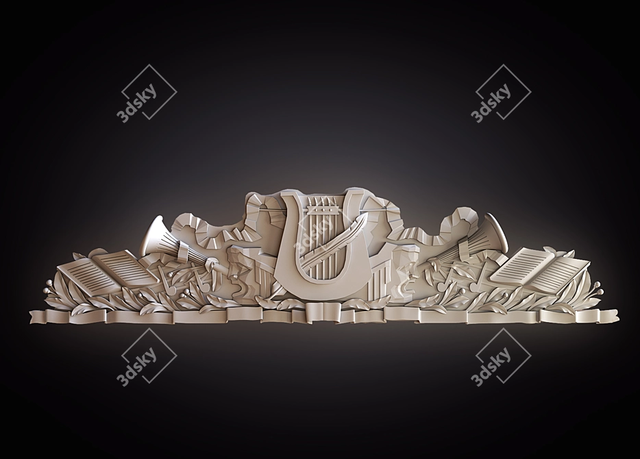 Soviet Theater Bas-Relief 3D model image 1