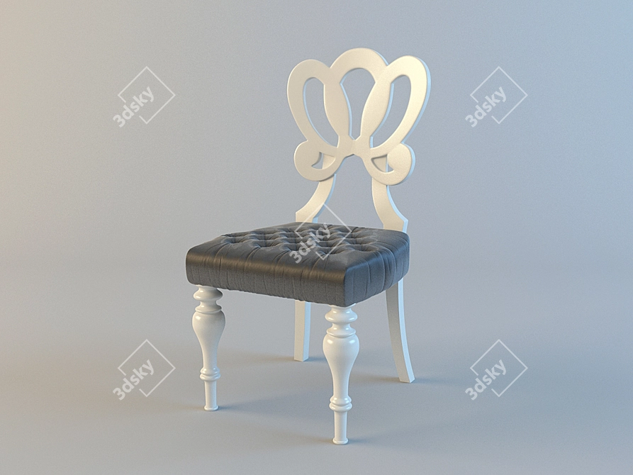 Classic Italian Design Bar Chair 3D model image 1