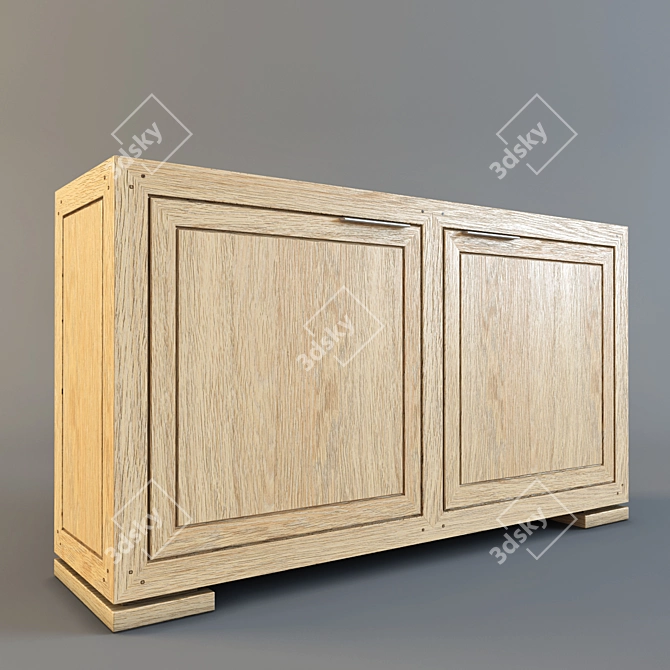 Ethnic Oak Chest of Drawers 3D model image 1