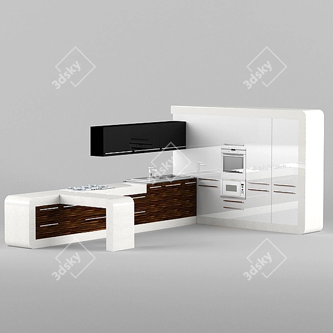 Roda Kitchen: Empty & Versatile 3D model image 1