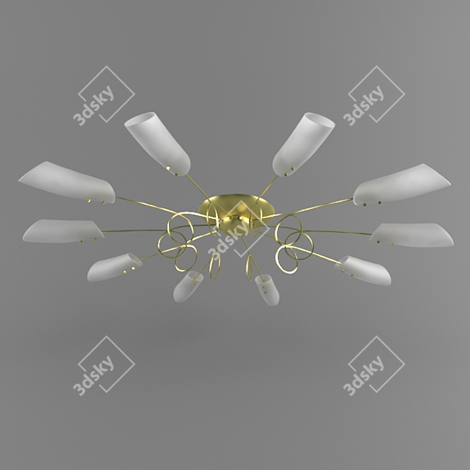 Luxury Gold Belluno Pendant Light 3D model image 1