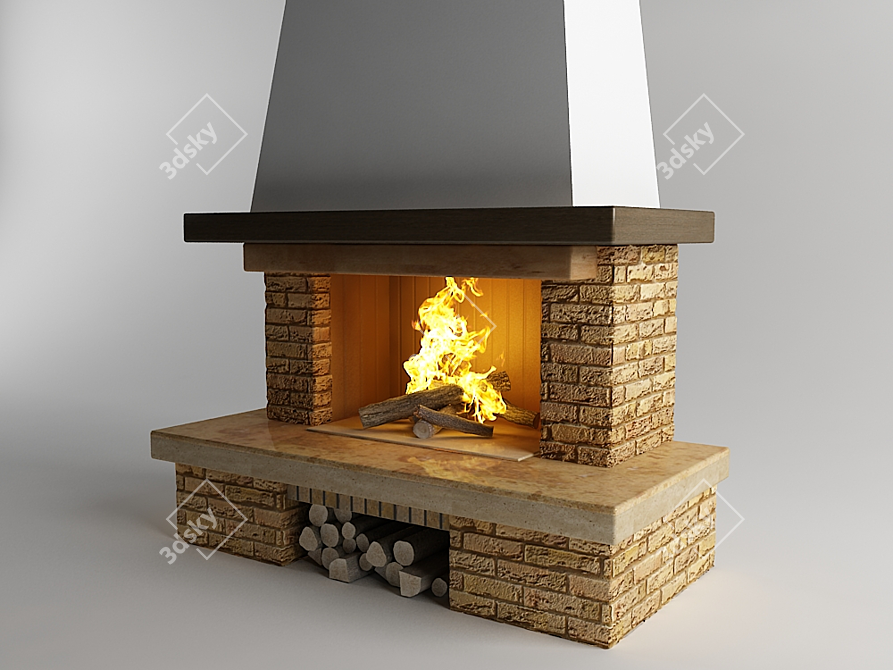 Elegant PIAZZETTA Fireplaces 3D model image 1
