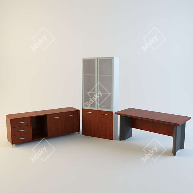 ErgoOffice: Desk, Cabinet, Stand 3D model image 1