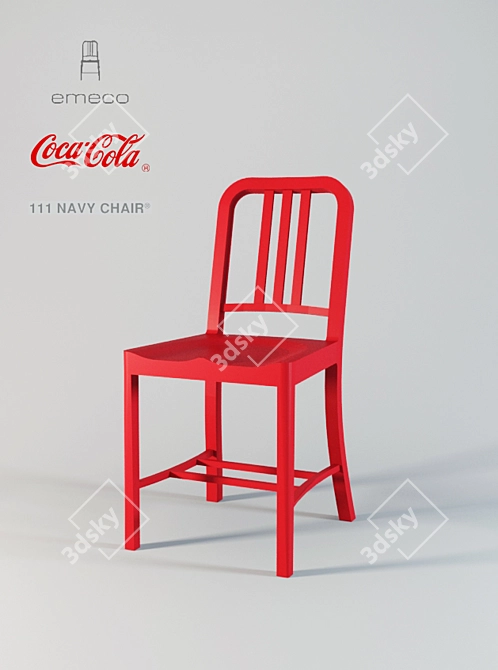 Eco-Chic Navy Chair: Sustainable Style 3D model image 1