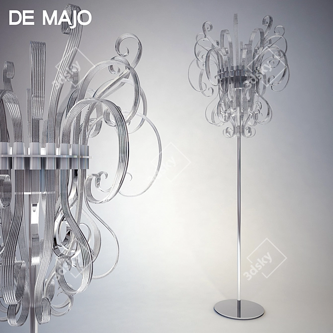 Sleek and Stylish Pendant Light 3D model image 1