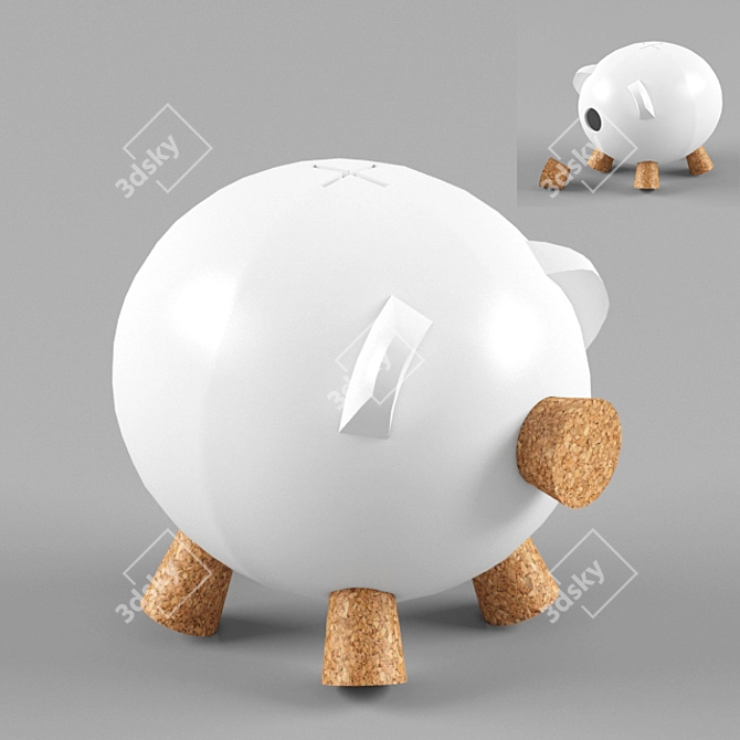 Cork Piggy Bank 3D model image 1