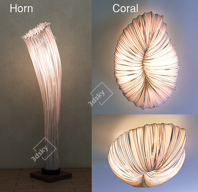 Modern Ceiling and Floor Lamps 3D model image 1