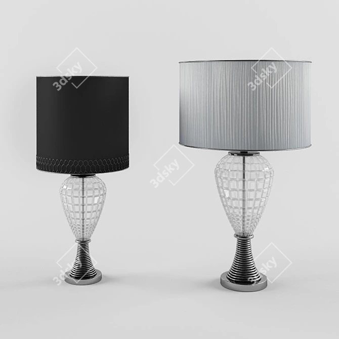 Elegante Crystal Table Lamp 3D model image 1