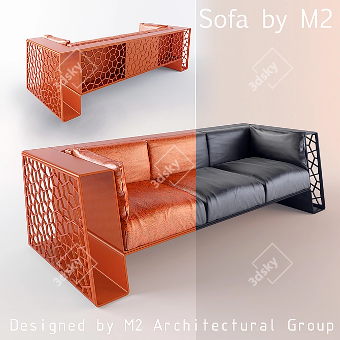 Modern Leather Sofa by M2 3D model image 1