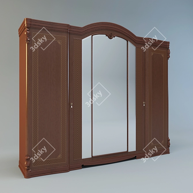 Elegant Classic Wardrobe 3D model image 1