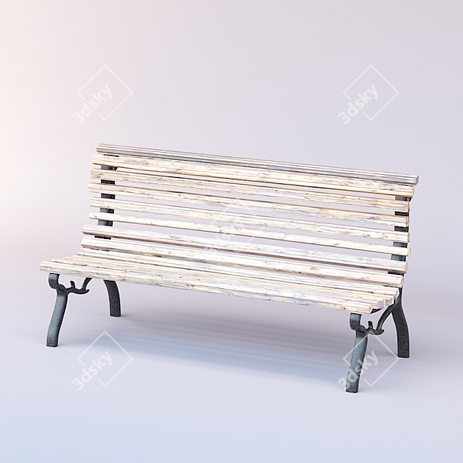 Outdoor Park Bench 3D model image 1