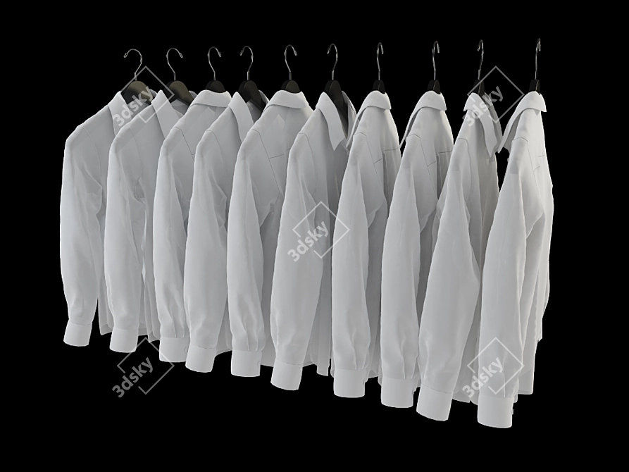 Classic White Shirt 3D model image 1