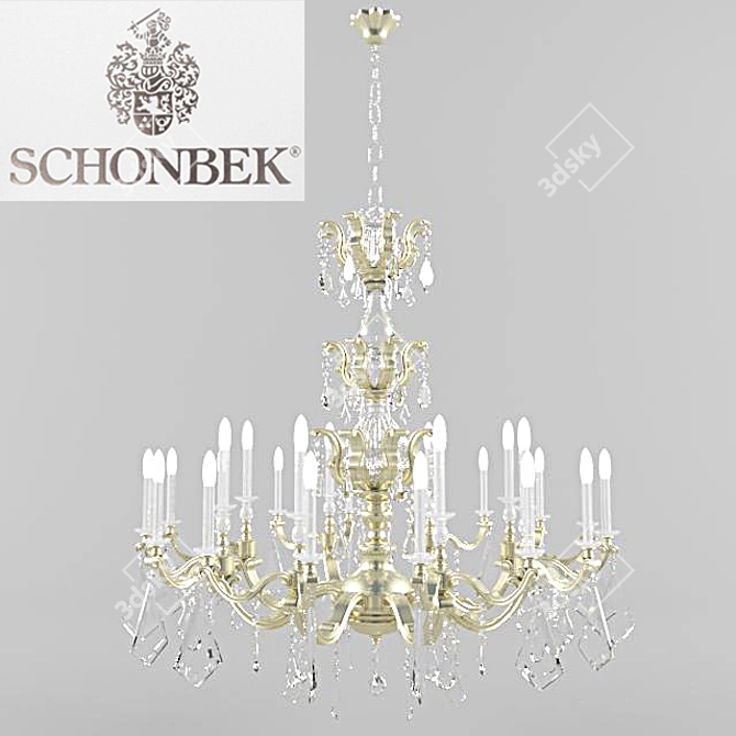 Elegant Crystal Chandelier by Schonbek 3D model image 1