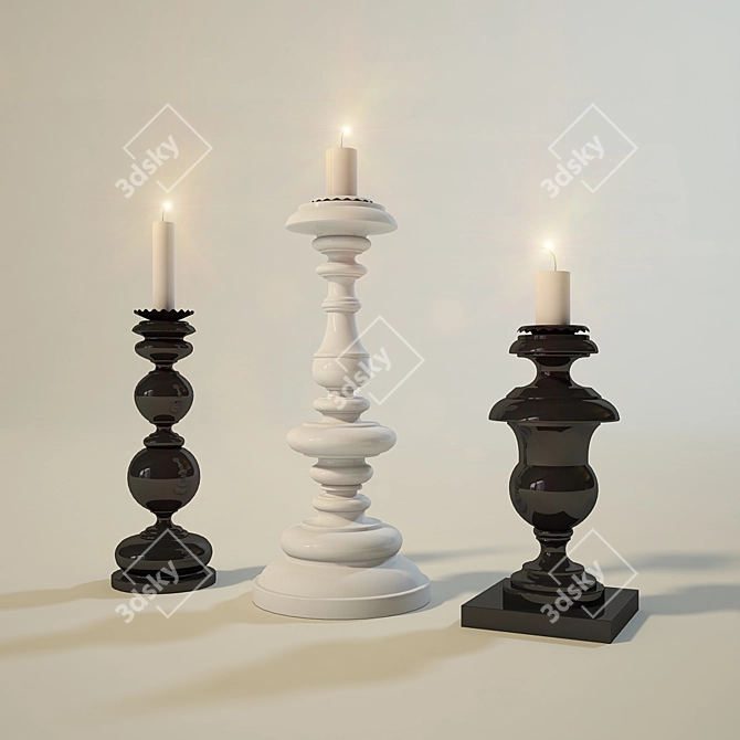 Elegant Home Candles 3D model image 1