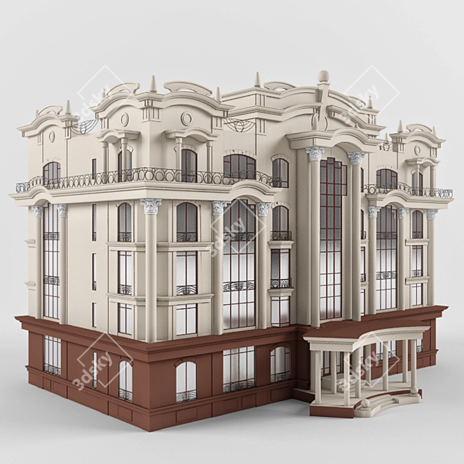 5-Story Residential House 3D model image 1