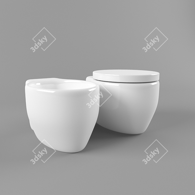 Versatile Porcelain Sanitaryware 3D model image 1