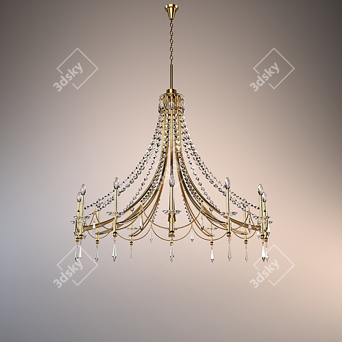 Elegant Crystal Chandelier 3D model image 1