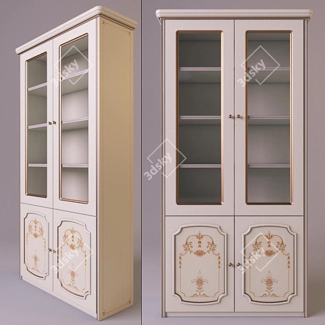 Elegant Perla Library Cabinet 3D model image 1