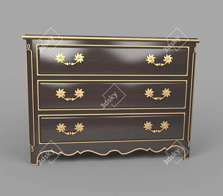 Modern Wooden Chest of Drawers 3D model image 1