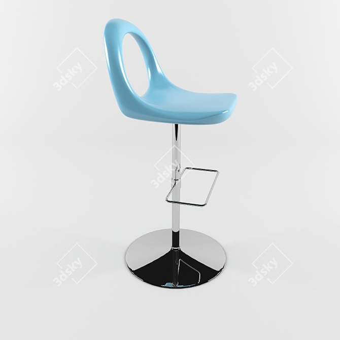 Sleek Bar Stool 3D model image 1