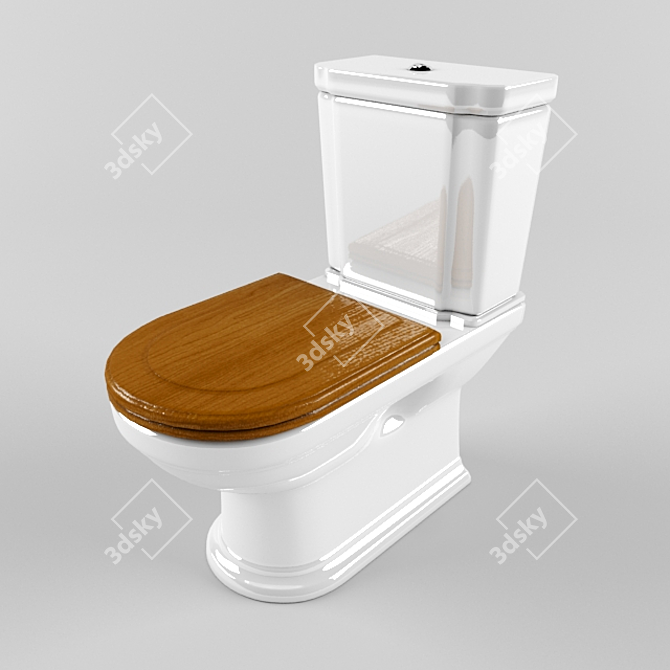 Elegant Ceramic Toilet - 39x72x43cm 3D model image 1