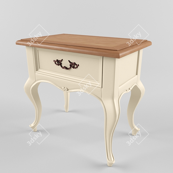 Compact Nightstand: 42x65x60cm 3D model image 1