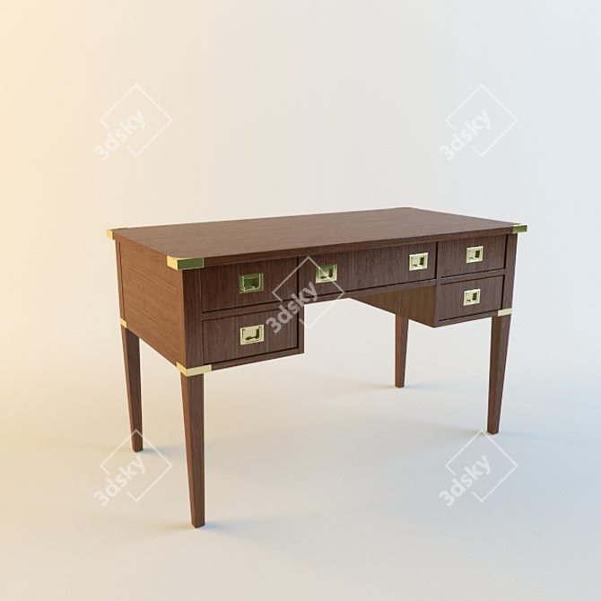 Vintage Writing Desk by Caroti 3D model image 1