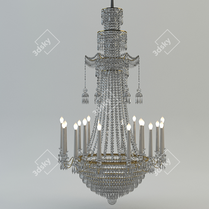 Title: Elegant Crystal Chandelier 3D model image 1