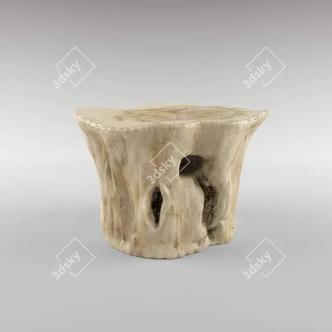 Title: Rustic Wood Pencil Holder 3D model image 1