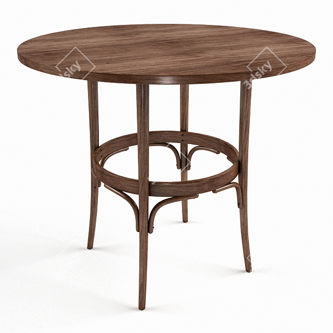 Round Cafe Table 3D model image 1