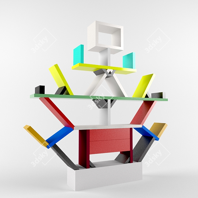 Sottsass Carlton Cabinet 3D model image 1