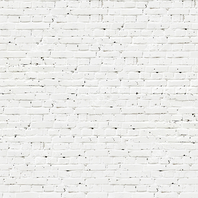 Seamless White Brick Texture 3D model image 1